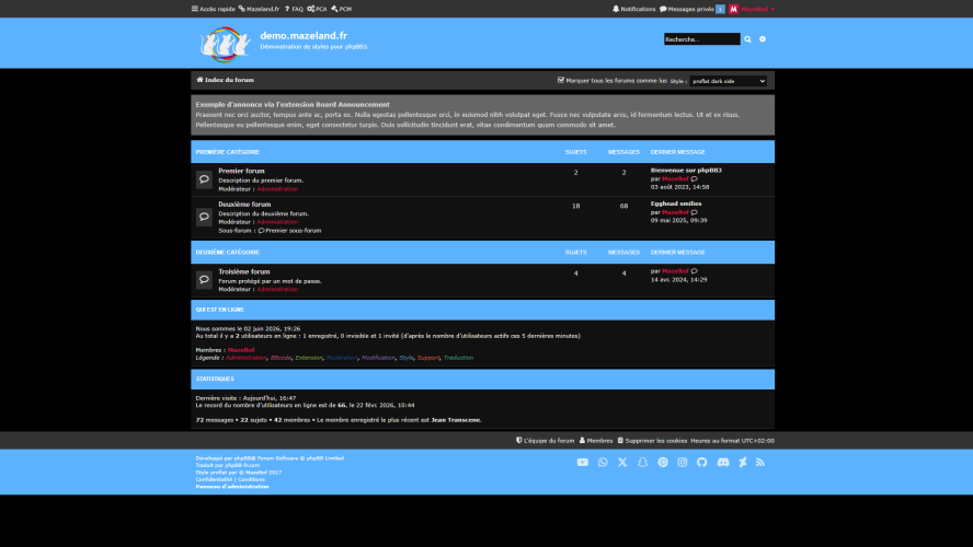 extension board announcements 1.3.0 pour proflat dark side 1.3.16