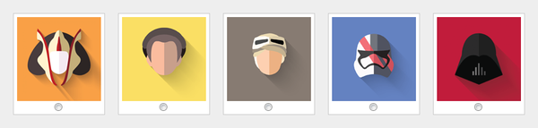avatars Star Wars ombre et flat design