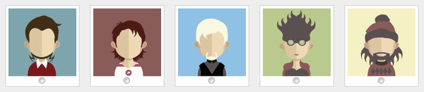 avatars visages personnages flat design