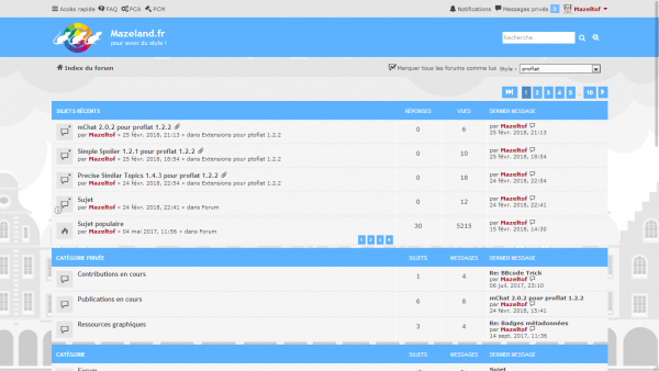 extension Recent Topic pour le style proflat pour phpBB