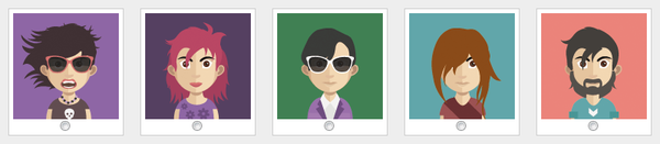Collection d'avatars de personnages portant des accessoires