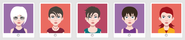Collection d'avatars de personnages féminins