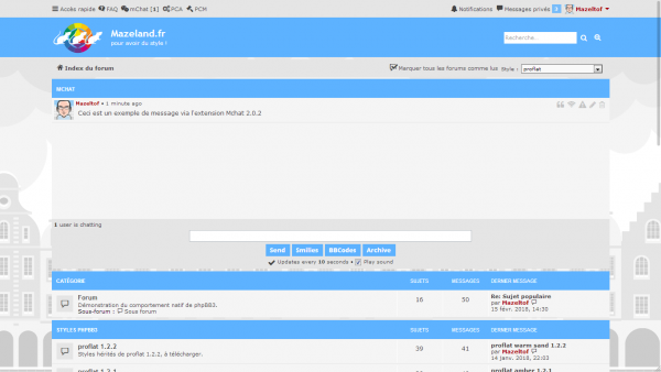 extension Mchat pour le style proflat pour phpBB