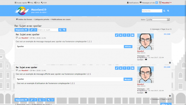 extension Simple Spoiler pour le style proflat pour phpBB